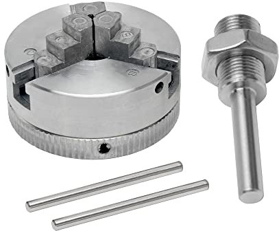 TKSE Mandrino a tornio, in lega di zinco mini tornio mandrino a tre punte M12, 1 mandrino per trapano a mano biella utensile elettrico mandrino autocentrante