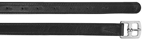 Start Steigbügelriemen Leder 2,5 cm – Nylonverstärkung für Sicherheit – Edelstahl Schnallen – langlebige Sattelriemen für Reiter (Schwarz, 155 cm)