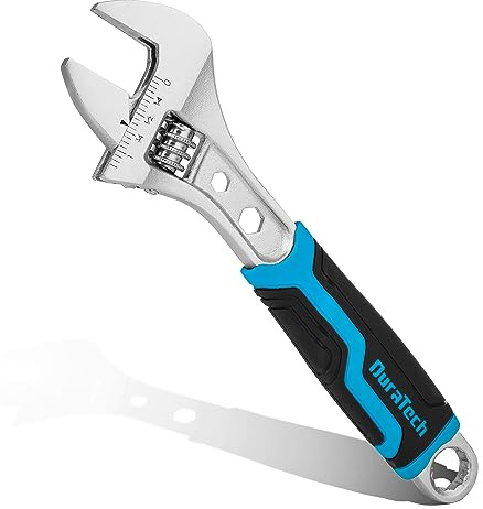 DURATECH 8 Inch Adjustable Wrench, 3-in-1 Spanner