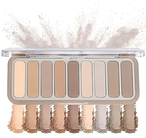 SUMEITANG 9 Colors Matte Naked Eyeshadow Palette Neutral Nude Smoky Eye Shadow Pallet Gray Taupe Brown High Pigmented Ultra-Blendable Waterproof Long Lasting Makeup Palettes Suitable for Older Women