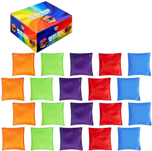 KreativeKraft Cornhole Säckchen, 10er- oder 20er-Pack Bunte Bean Bags - Outdoor Spiele für Kinder (Mehrfarbig 20er-Pack)