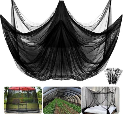 2 Stück 3x1.7M Outdoor Moskitonetz - Feinmaschige Pflanzenschutznetz Schwarz -Gartennetz Gemüsenetz vor Insekten Vögel Mücke für Gemüse, Obst, Blumen, Pflanzenschutz