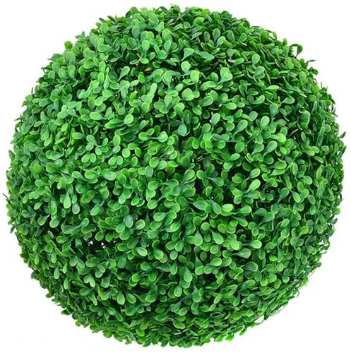 MHUQIA Buchsbaumkugel künstliche Pflanze Buchsbaum Kugel 36cm, Formschnittball Kunstbaum Kunstpflanze UV-beständig, Buchsbaum-Kugel für Hinterhof, Balkon, Garten