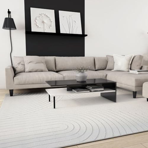 VIMODA Teppich Modern Wohnzimmer Kurzflor Läufer 3D Hoch&Tief Effekt Weich Pflegeleicht Muster, Maße:240x330 cm