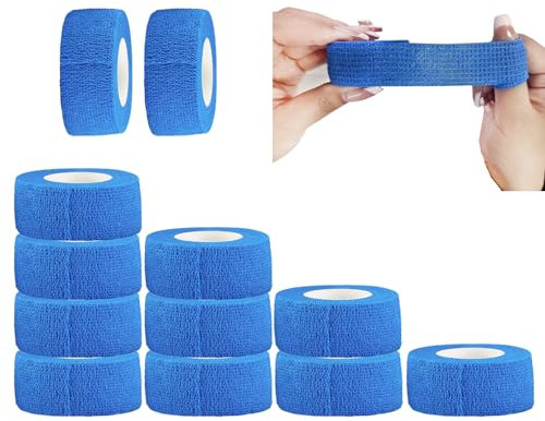 ANAMPION Selbstklebender Verband, 2.5cmx4.5m Non-Woven Selbsthaftende Bandage für Mensch und Tier, Flexibel Elastische Binde für Sport,Haustiere (Blau)