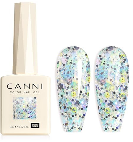 CANNI UV Gel Nagellack Glitzer Nagellack Gel Nail Polish Farbgel für Gelnägel UV Lack Soak Off gellack für UV Lampe 8093
