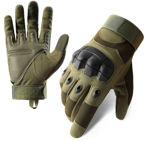 Cycling Gloves for Men, Breathable Padded Full Finger Motorcycle Gloves for Outdoor Sports, Non-Slip Wear-resistant Working Gloves, Shockproof Full Finger Gloves for Hiking Climbing Camping Hunting | Non-Slip Wear-resistant Padded Motorcycle Working Gloves, Windproof Padded Mitts for Hiking Climbing Camping Hunting