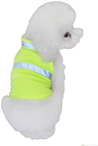 COSMEVIVI Hundeweste Reflective Sicherheitsweste Für Hunde Atmungsaktive Sommerkleidung Fluorescent Gelb Für Joggen Und Outdoor-aktivitäten