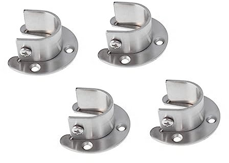 KITANDOVE 4-teilige U-förmige Edelstahl-gardinenstangenhalterungen Zum Aufhängen An Schrankstangen Oval 25 Mm