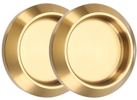 sourcing map Lot de 2 poignées de porte coulissantes rondes en verre et acier inoxydable 304 dos à dos pour salle de bain, poignées de porte de douche, poignées de porte coulissantes, doré