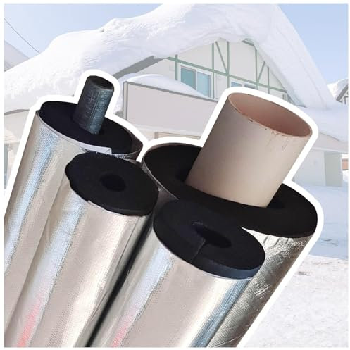 Pipe Insulation Foam Tube, Self Adhesive Insulation Foam Wrap, Aluminum Foil Rubber Plastic Insulation Pipe for Winter Outside Pipes, Irrigation Pipe, Spigot, Water Heater Pipes(15mmx22mmx0.95m)