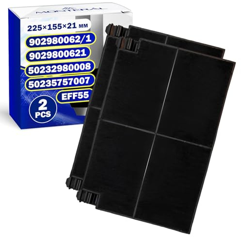 2 st aktivt kolfilter för spiskåpa 225 x 155 x 21 mm med originalkod 902980062/1 9029800621 för Electrolux för Zanussi 112.0157.241 för Franke 902280 för Smeg - MONTERAL