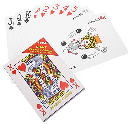 FOYTOKI Riesige Poker Spielkarten Satz Für Erwachsene Und Kinder Langlebige Jumbo Kartengröße Für Party Reisen Und Outdoor Einsatz