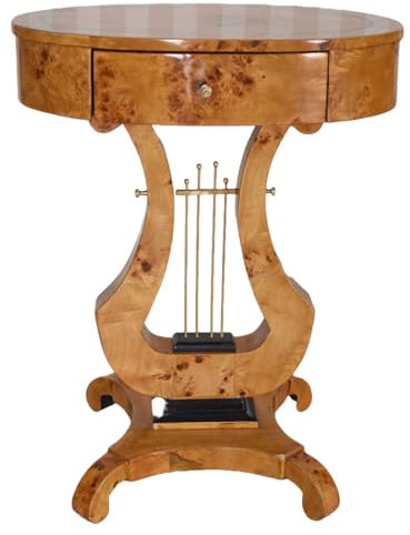 PALAZZO INT Antik Tisch Biedermeier Nähtisch Lyratisch Konsole Massivholz cat919 Exklusiv