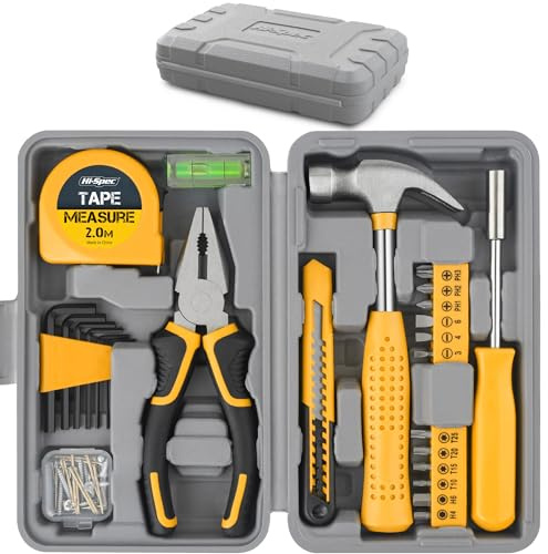 Hi-Spec Kit Mini Outils Compact 25 pcs pour Bricolage Maison et Bureau. Réparations de Base dans une Boîte à Outils Portable