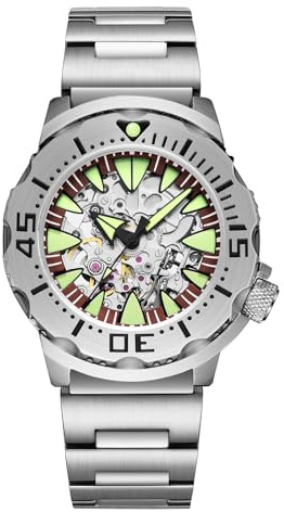 ADDIESDIVE Luxus Mechanische Uhr 200m wasserdicht Japanisches 8N24 Automatikwerk mechanische Taucheruhr AD2103 Sichtboden Saphirglas mit AR-Beschichtung C3 SuperLumiNova Leuchtindex Herren Analoguhr