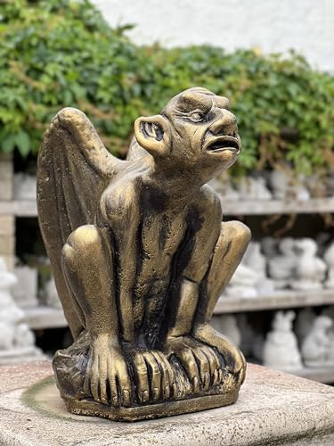OLOMA Massive gargoyle sculpture Fantasy monster ornament Cement gothic decoration Stone gargoyle statue Gargoyle lover gift Garden guadian gargoyle figurine Handmade monster