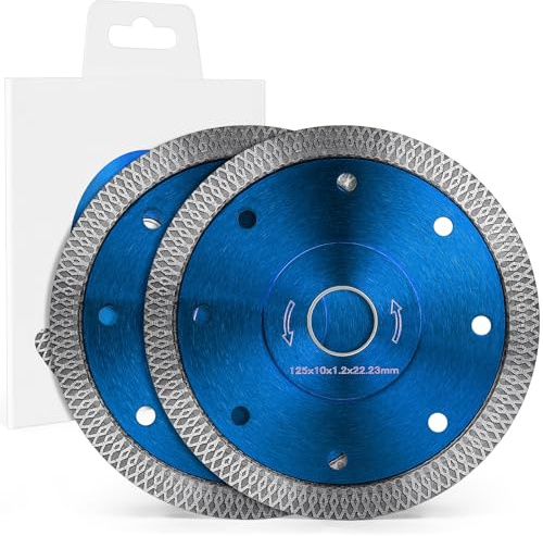 flintronic 2pcs Disque Diamant, Diamant à Meuler Béton 125mm | Disque à Tronçonner Diamant Extra Fin pour Poncer Béton, Pierre, Granit Chape, Maçonnerie
