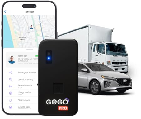 GEGO PRO CAR – GPS Tracker for Vehicles, Real-Time Tracking with 4G LTE, Anti-Theft Alerts, Geofence & Speed Monitoring, Global Coverage, Long Battery Life, iOS & Android App. Subscription Required.