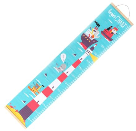 GARIOUANS Nordische Größenwachstumstabelle für Kinderzimmer und Ölleinwand mit Leuchtturm Motiv Einfache Montage und Platzsparend Aufrollbar als Wanddeko