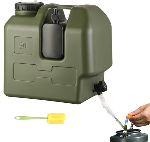 Genérico tanque de agua para acampar, tanque de almacenamiento de 20 litros, agua camping con grifo | para al aire libre senderismo picnic viaje supervivencia mochila viaje
