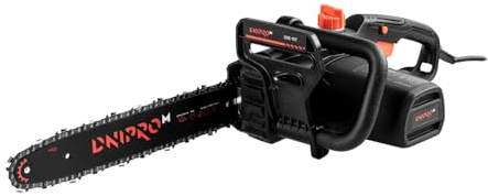 Dnipro-M Motosierra Eléctrica con Cable 1600W, Espada 35 cm, Cadena 3/8 LP, Sistema SDS Sin Herramientas, Tensado Rápido, para Poda y Corte de Leña, DSE-15T