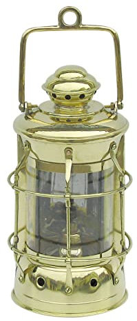 Sea-Club Nelson Lampe mit Petroleumbrenner Schiffslampen Messing H=28cm Ø=13cm