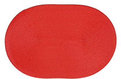 Stuco Trends Textiles 4er Pack, Tischset Polypro oval rot/ca.30x45 cm / 100% Polypropylen