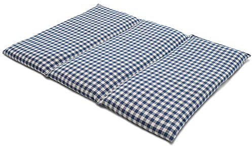 Coussin aux graines de colza - Taille 40x30-3 compartiments - bleu et blanc - Coussin thermique - Coussin aux graines - Compresse froide -