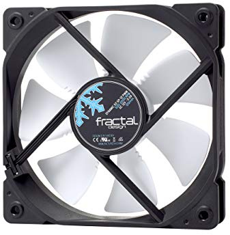 Fractal Design Dynamic X2 GP-12 PMW Computer Fan - Silent Fan - High Airflow – 120x120x25 mm – 2000RPM – FDB-Bearings – Trip Wire - Aerodynamically shaped struts – 12v - Black/White (Single)