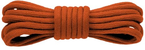 Kilter Cordones Redondos de Algodón 100% para Zapatillas, Zapatos, Botas, Zapatos Planos y Casuales - ø 4 mm - 60-150 cm - Naranja Quemada - 60 cm (2 pares)