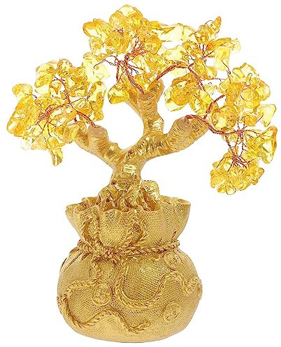 Garneck Feng Shui Bonsai-Geldbaum 19 cm Kristall Reichtum und Glück Baumschmuck für Zuhause Geschäft Büro