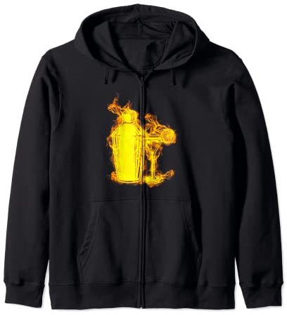 Feu Set Du Barman Shaker Flammes Bar Boisson Barman Sweat à Capuche