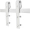 Quincaillerie pour Porte Coulissante, Kit de Rail pour Porte Suspendue, Ensemble Complet Industriel avec Roulettes, Système de Porte Coulissante (200cm/Blanc)