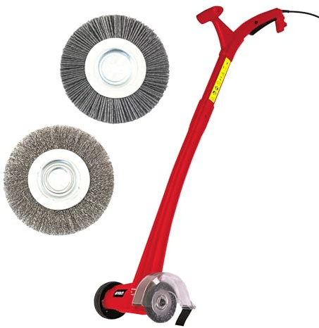 Amtech Terrassenbürste und elektrischer Unkrautstecher zum Entfernen von Moos und Schmutz von Einfahrten, Decks und mehr, einfach zu bedienen mit langem Griff, ergonomisch und leicht, abriebfest, mit