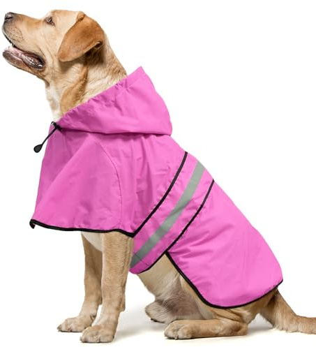 Domagiker Impermeabili per Cani - Impermeabili con Cappuccio per Cani, Cappotto Impermeabile per Cani Regolabile Riflettente, Giacca Impermeabile Antivento per Cani Poncho Impermeabile per Animali per
