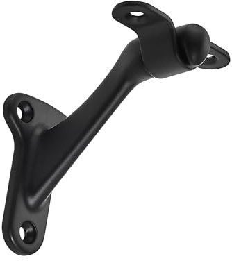 khtumeware 6 Pack 3 Inch Matte Black Hand Rail Bracket Heavy Duty Hardware for Stairways, Home or Office Stair Support Handrail Brackets