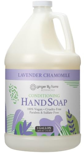 Ginger Lily Farms Botanicals All-Purpose Conditioning Liquid Hand Soap Refill, 100% Vegan & Cruelty-Free, Lavender Chamomile Scent, 1 Gallon (128 fl oz)