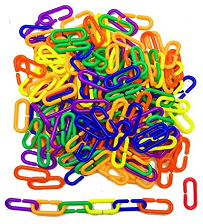 Wedhapy Plastic C-Clips Hooks Plastic C-Clips Hooks Colorful Plastic C-Clips Hooks Chain Link Toy C-Links Sugar Glider Rat Bird Toy 100PCS