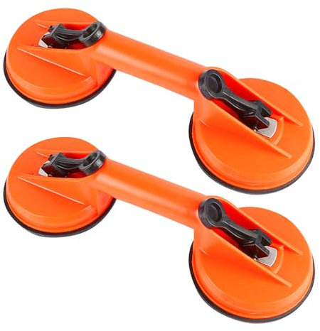 Gunpla 2pcs Suction Cups Vacuum Glass Powerful Lifting 118mm Sucker Cup, Strong Heavy Duty Furniture Lifter Pair with Soft Grip for Granite Tile Marbles Glass Window 80KG Capacity Lift