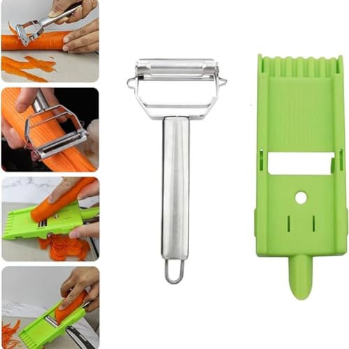 Generic 2 in 1 Peeler, Multifunctional Vegetable Peeler, Double Blade Slicer, Kitchen Practical Potato Peeler for Orange Vegetable Potatoes with Grating Board (Normal)