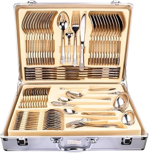 Luxury Silver Heavy Quality 72 Piece Table Cutlery Set Stainless Steel Canteen Gift 18/10