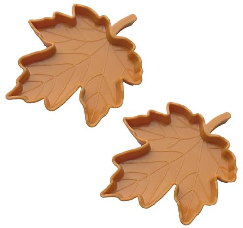 PRAOFRT 2 Stücke Ahornblatt Wasserschale Terrarium,Schildkröten zubehör,Reptilien Wasserschale, Futterschale,Terrarium Trinkschale, Wassernapf, Schale,Zubehör für Schlange, Schildkröte, Gecko