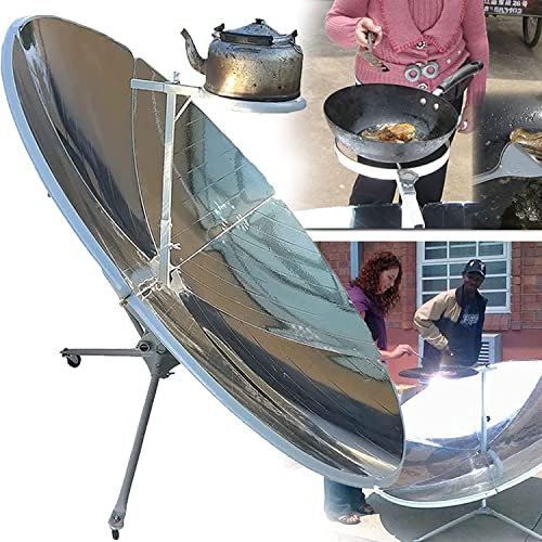 LZDOYY Fornello Solare da 59,05 Pollici Forno Solare Portatile Fornello Solare da Campeggio Forno Solare Fornello per Camper a concentrazione Punto focale parabolico Temperatura: 800-1000 ° C