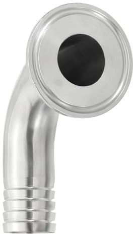 PATIKIL 90 Degree Elbow Tri Clamps Hose Barb, Sanitary Hose Barb Pipe Fitting 1 in Tube 50.5MM Ferrule (1.5 Tri Clamps) 304 Stainless Steel for Brewery Winery Food Processing Equipment