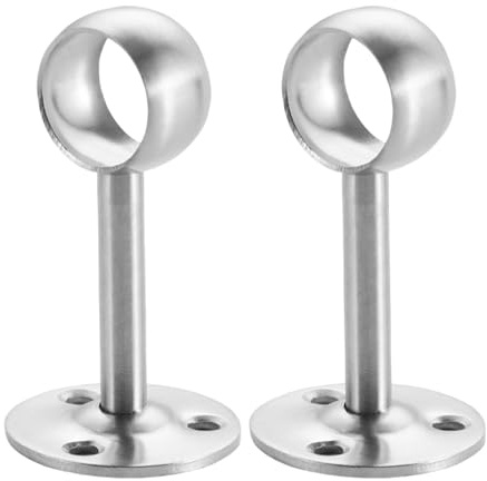 Lot de 2 supports de fixation au plafond pour tringle à rideaux jusqu'à 19 mm de diamètre - Support mural pour penderie, penderie, rideau de douche avec fixation