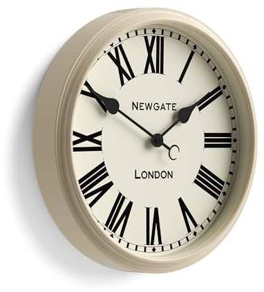 NEWGATE® Spitalfields Wanduhr | Große Klassische metalluhr | 40cm | Glanzcreme | Römische Zahlen | Traditionelles Design, ideal für küche oder Wohnzimmer