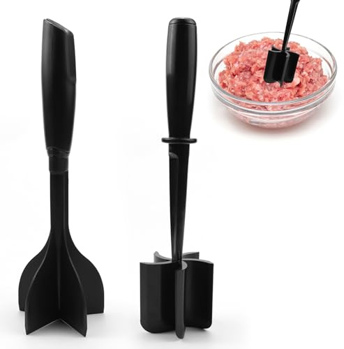 Hackfleisch Zerkleinerer 2 Stück Hackfleischzerteiler Hackfleisch Stampfer | Aus Robustem Material | Fleischhacker mit Ergonomischem Griff | Ideal für Hackfleisch, Burger & Kartoffeln
