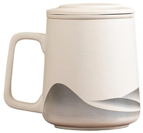 Tasse à thé en acier inoxydable avec infuseur et couvercle - Tasse à thé à double paroi avec infuseur et couvercle - Tasse à thé portable avec infuseur et poignée - Grande tasse à thé avec infuseur à