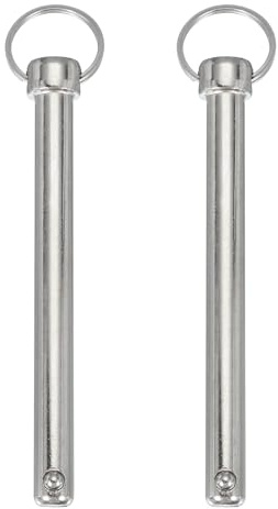 sourcing map Schnellspannstift, Durchmesser 12 mm, nutzbare Länge 110 mm, Gesamtlänge 152 mm, Bimini-Oberstift, Marine-Hardware, Karbonstahl für Bootszubehör, 2 Stück